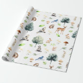 Waterverf bosdieren cadeaupapier (Uitgerold)