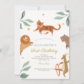 Waterverf bosdieren die één verjaardag worden (Voorkant)