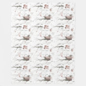 Waterverf Bosdieren Fleece Deken (Voorkant)