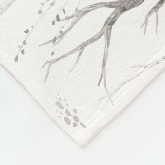 Waterverf Bosdieren Fleece Deken (Hoek)