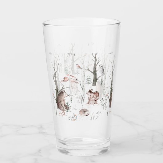 Waterverf Bosdieren Glas (Voorkant)