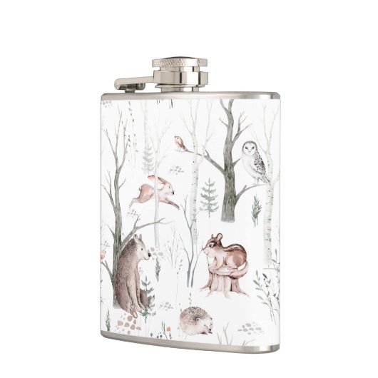 Waterverf Bosdieren Heupfles (Links)