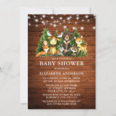 Waterverf Bosdieren Houten Lichtjes Shower Kaart (Voorkant)