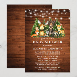 Waterverf Bosdieren Houten Lichtjes Shower Kaart