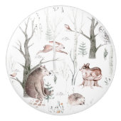 Waterverf Bosdieren Keramische Knop (Voorkant)