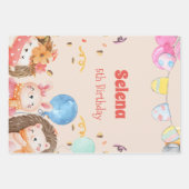 Waterverf bosdieren kind inpakpapier vel (Voorkant)