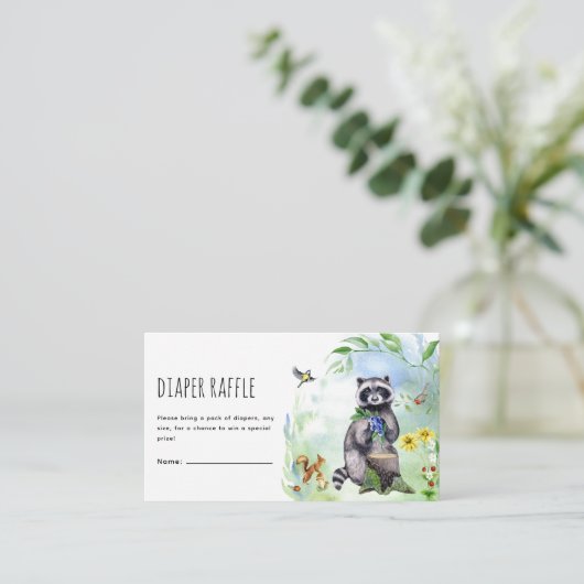 Waterverf Bosdieren Luierspel Informatiekaartje (Staand voorkant)