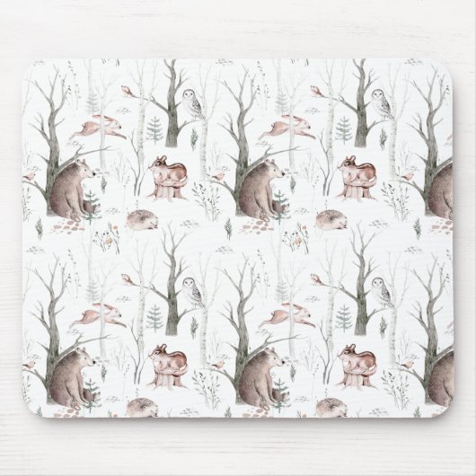 Waterverf Bosdieren Muismat (Voorkant)