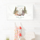 Waterverf bosdieren neutrale babyshower spandoek (Insitu)