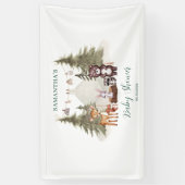 Waterverf bosdieren neutrale babyshower spandoek (Verticaal)