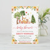 Waterverf bosdieren picknick Baby shower Kaart (Staand voorkant)