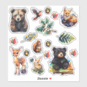 Waterverf Bosdieren Scrapbook Stationery Sticker (Vel)