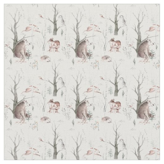 Waterverf Bosdieren Stof (Close Up)