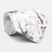 Waterverf Bosdieren Stropdas (Opgerold)