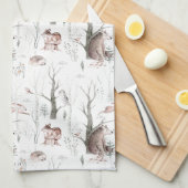 Waterverf Bosdieren Theedoek (Quarter Fold)