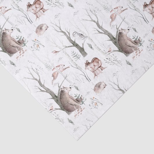 Waterverf Bosdieren Tissuepapier (Detail)