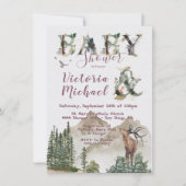 Waterverf bosgebergte Baby shower Kaart (Voorkant)