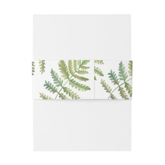 Waterverf bosgebied groen-fernfoliebruiloft uitnodigingen wikkel (Achterkant Voorbeeld)