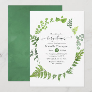 Waterverf Bosgroen Baby Shower Kaart
