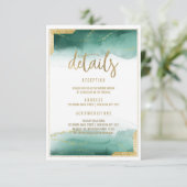 Waterverf bosgroen goud glitters Details Kaart (Staand voorkant)