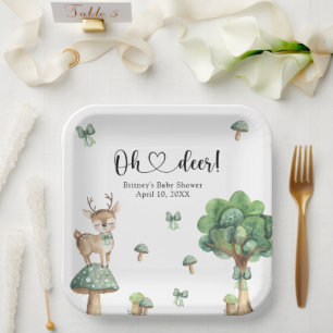 Waterverf Bosherten Baby Shower Papieren Bordje