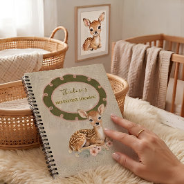 Waterverf Bosherten Linnen Baby Mijlpalenboek Notitieboek