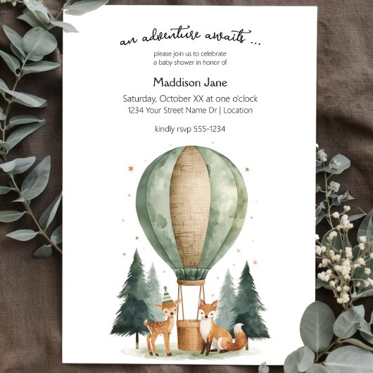 Waterverf Bosherten & Vos Boho Babyborrel Kaart