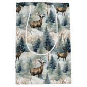 Waterverf Bosherten Winter (1) Medium Cadeauzakje (Voorkant)