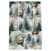 Waterverf Bosherten Winter (1) Medium Cadeauzakje (Achterkant)