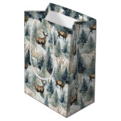 Waterverf Bosherten Winter (1) Medium Cadeauzakje (Achterkant Gekanteld)