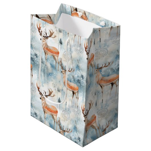 Waterverf Bosherten Winter (3) Medium Cadeauzakje (Voorkant Gekanteld)
