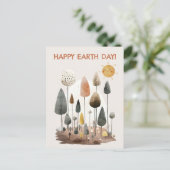 Waterverf Boslandschap Happy Earth Day Briefkaart (Staand voorkant)