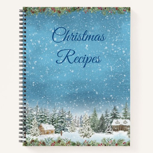 Waterverf Boslandschap kerstrecepten Notitieboek (Voorkant)