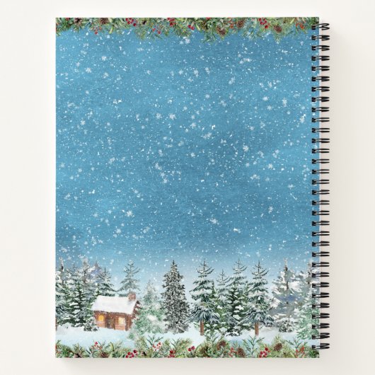 Waterverf Boslandschap kerstrecepten Notitieboek (Achterkant)