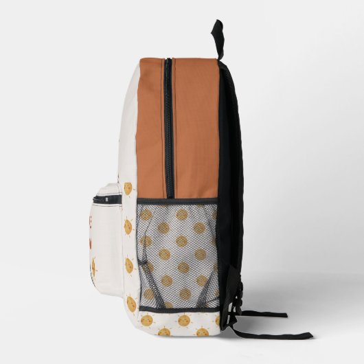 Waterverf Boslandschap Schattigee Zon Patroon Naam Bedrukte Rugzak (Rechts)