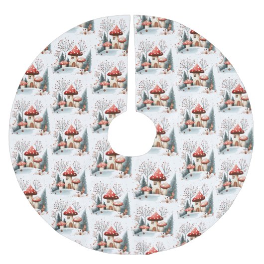 Waterverf Bospaddenstoelen betoverd bos Kerstboom Rok (Voorkant)