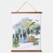 Waterverf bosscène hangend wandkleed (Voorkant)