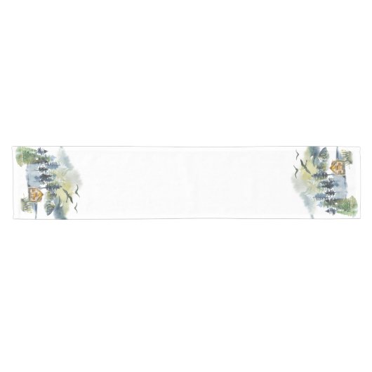 Waterverf bosscène korte tafelloper (Horizontaal)