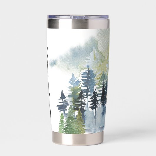 Waterverf-bosscène op maat geïsoleerde drinkbeker (Achterkant)