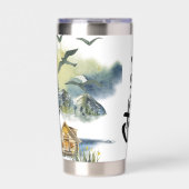 Waterverf-bosscène op maat geïsoleerde drinkbeker (Voorkant)