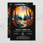 Waterverf Bossen Adventure Verjaardag Kaart (Voorkant / Achterkant)