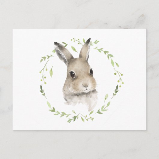 Waterverf bossen bosdieren Bunny Name Briefkaart (Voorkant)