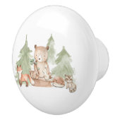 Waterverf Bossen Bosdieren Nursery Bedroom Keramische Knop (Rechts)