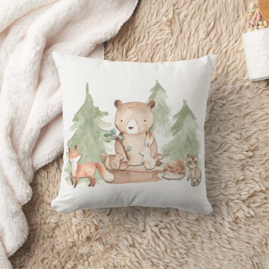 Waterverf Bossen Bosdieren Nursery Bedroom Kussen (Deken)