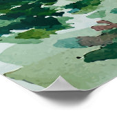 Waterverf bossen en bergen poster (Hoek)