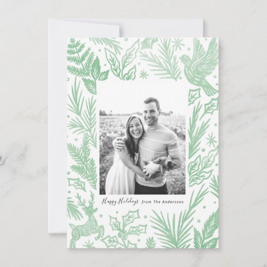 Waterverf bossen feestdagenkaart (Voorkant)