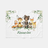 Waterverf Bossen Fleece Deken (Voorkant (Horizontaal))