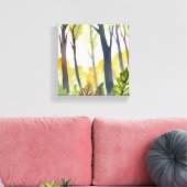 Waterverf Bossen | Groene Natuur Forest Painting Canvas Afdruk (Insitu (Woonkamer))