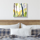 Waterverf Bossen | Groene Natuur Forest Painting Canvas Afdruk (Insitu (Slaapkamer))