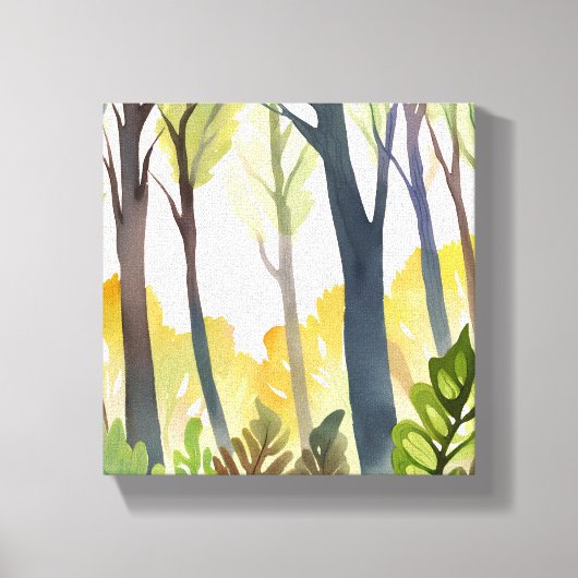Waterverf Bossen | Groene Natuur Forest Painting Canvas Afdruk (Voorkant)